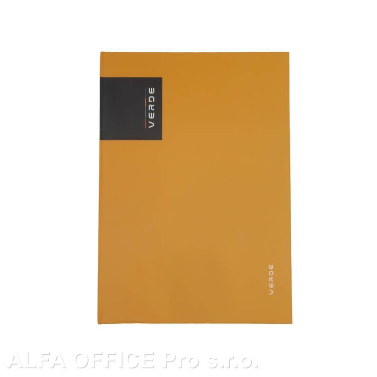 Kniha záznamní VERDE - A4 / linka / 96 listů / hořčicová