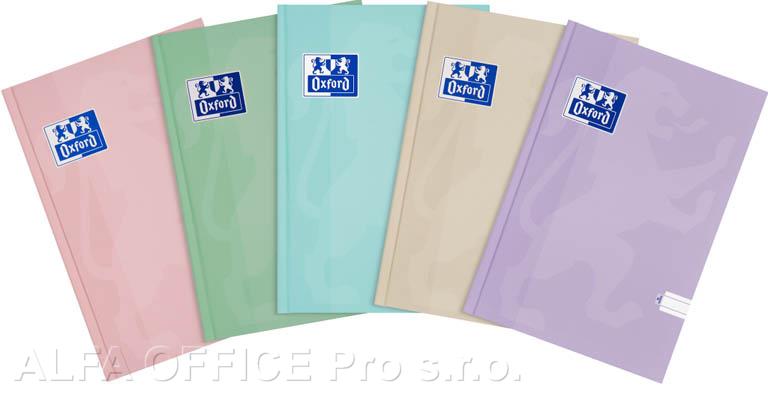 Kniha záznamní lepená Oxford Touch pastel mix - A5 / linka / 96 linka