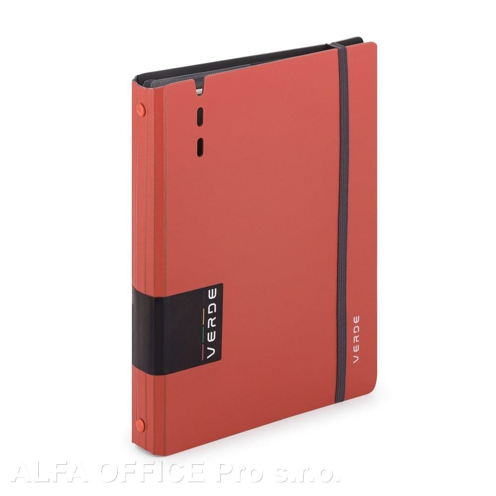 Kroužkový záznamník VERDE Karis A5 - 90 l / cihlová