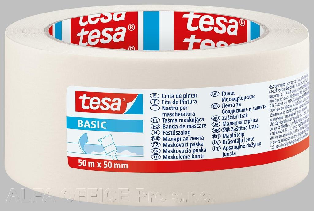 Lepicí páska krepová Tesa bílá - 50 mm x 50 m