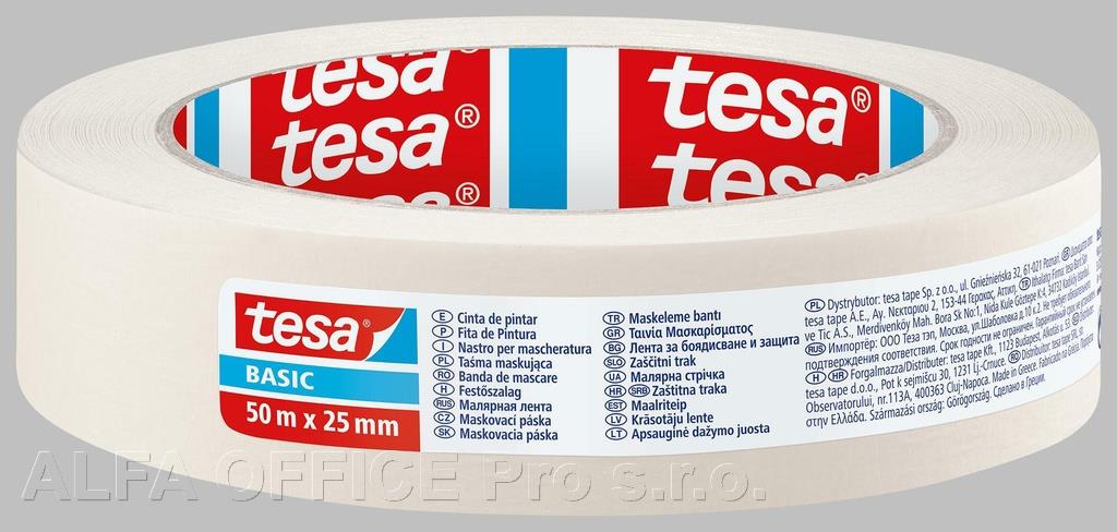 Lepicí páska krepová Tesa bílá - 25 mm x 50 mm