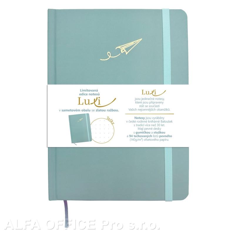 Blok Luxi A5 - tečkovaný / 96 listů / ledově modrá vlaštovka