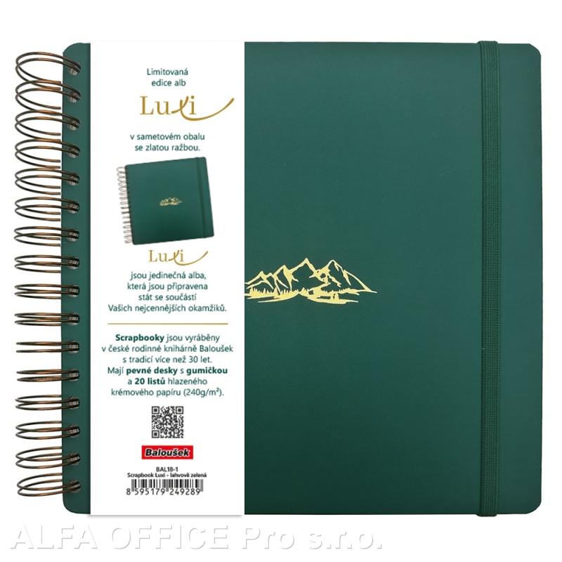 Fotoalbum Luxi - 21 x 21 cm / láhvově zelená hory