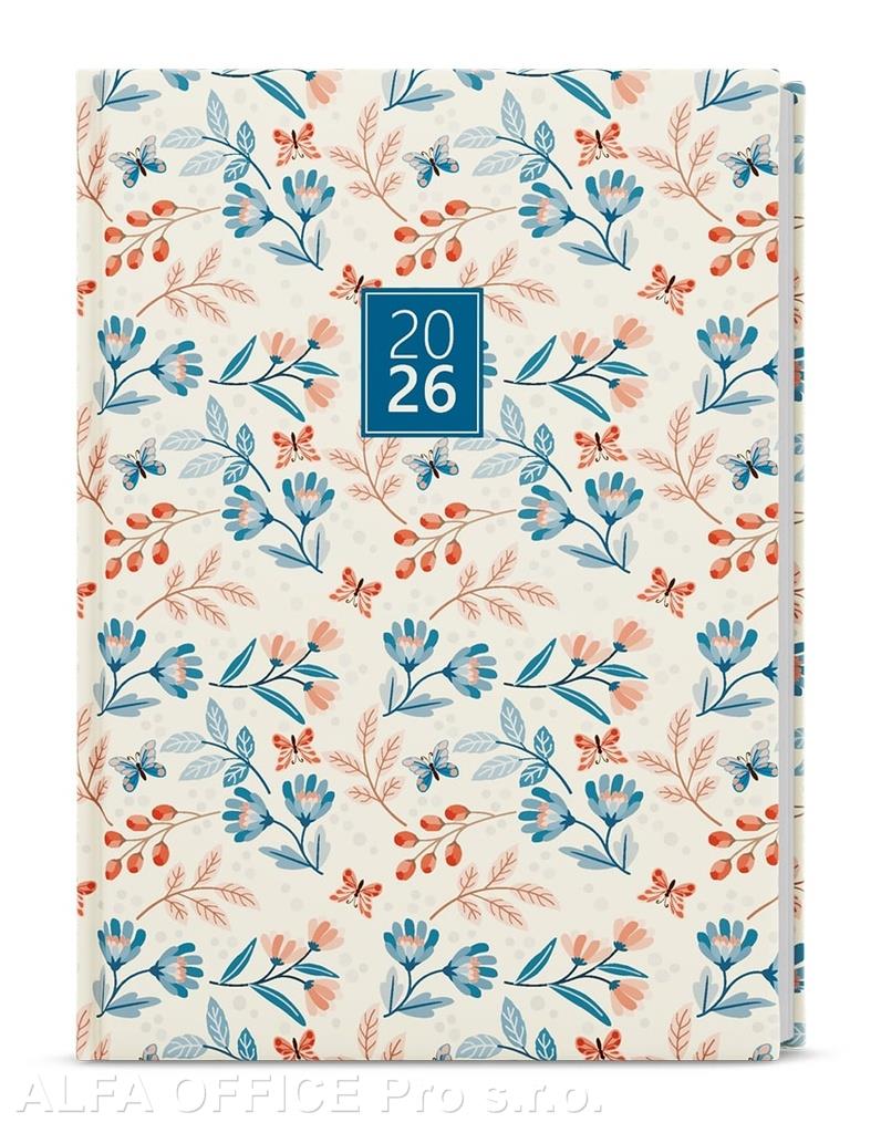 Diář LAMINO - A5 / týdenní / motýli