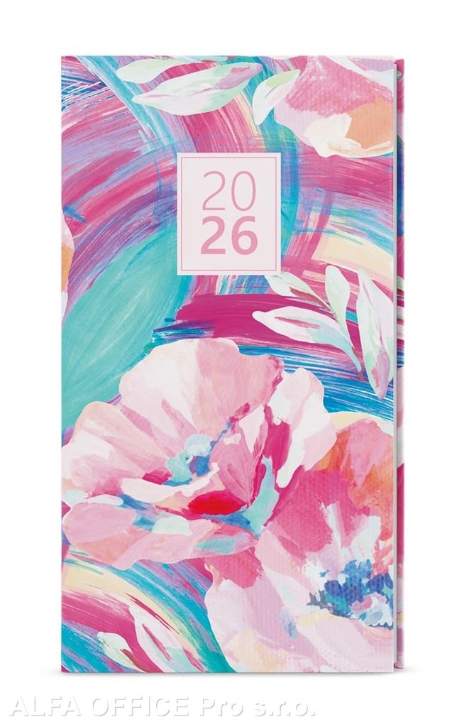 Diář LAMINO - týdenní kapesní / růžová