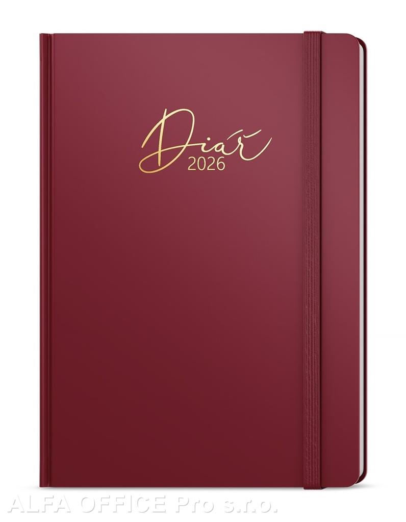 Diář LUXI - A5 / denní / bordó