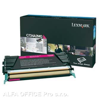  Lexmark originální toner C734A2MG, magenta, 6000str., Lexmark C734, C736, X734, 