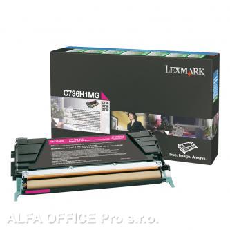  Lexmark originální toner C736H1MG, magenta, 10000str., return, high capacity, Le 