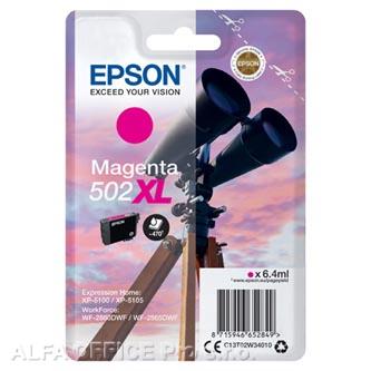 Epson originální ink C13T02W34010, 502XL, T02W340, magenta, 470str., 6.4ml, Epson XP-5100,