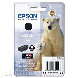 Epson originální ink C13T26014012, T260140, black, 6,2ml, Epson Expression Premium XP-800,