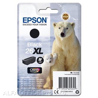 Epson originální ink C13T26214012, T262140, 26XL, black, 12,2ml, Epson Expression Premium 