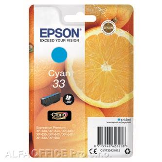 Epson originální ink C13T33424012, T33, cyan, 4,5ml, Epson Expression Home a Premium XP-53