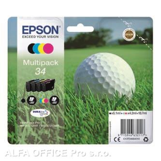 Epson originální ink C13T34664010, T346640, CMYK, 18.7ml, Epson WF-3720DWF, 3725DWF