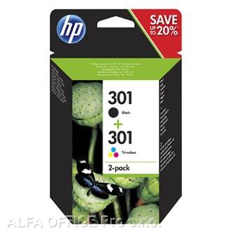HP originální ink N9J72AE, black/color, 190/165str., HP 301, HP Deskjet 1510, 3055A, Offic