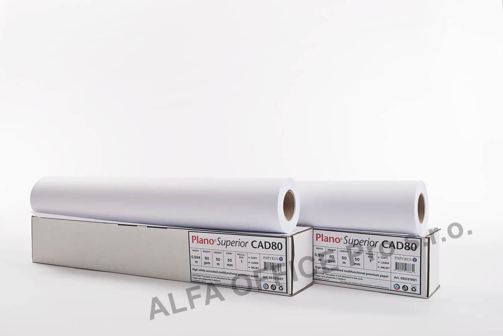 Plotrový papír v roli Plano Superior - 620 mm x 50 m x 50 mm / 80 g