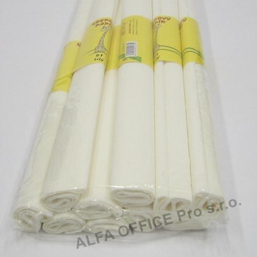 Krepový papír - role / 50 x 200 cm / bílá