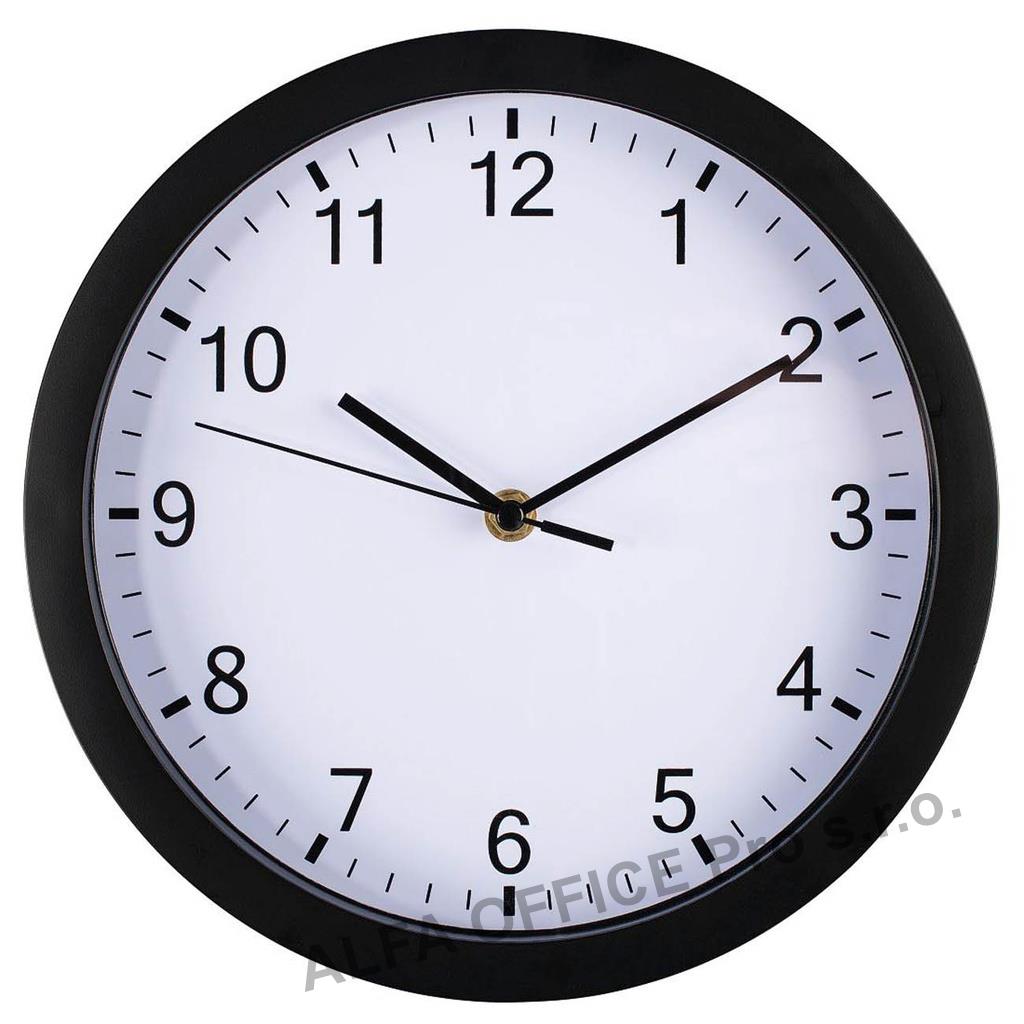 Nástěnné hodiny Hama Elba černé / tichý chod / průměr 25 cm