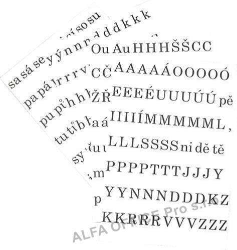 Písmena a číslice - sada písmen