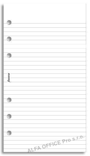 Náhradní vložka do diářů Filofax - osobní / papír linkovaný / 30 listů