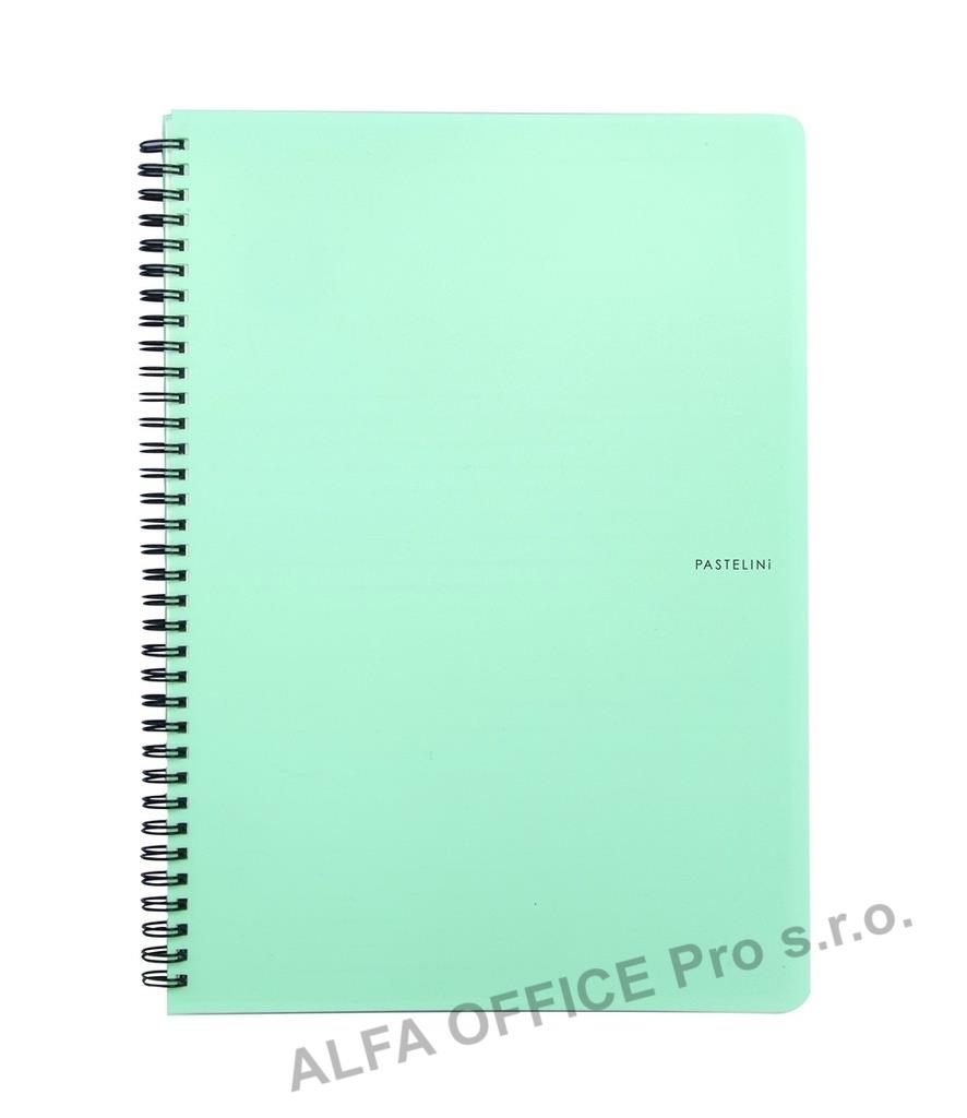 Blok kroužkový PASTELINi - A5 / linka / zelená
