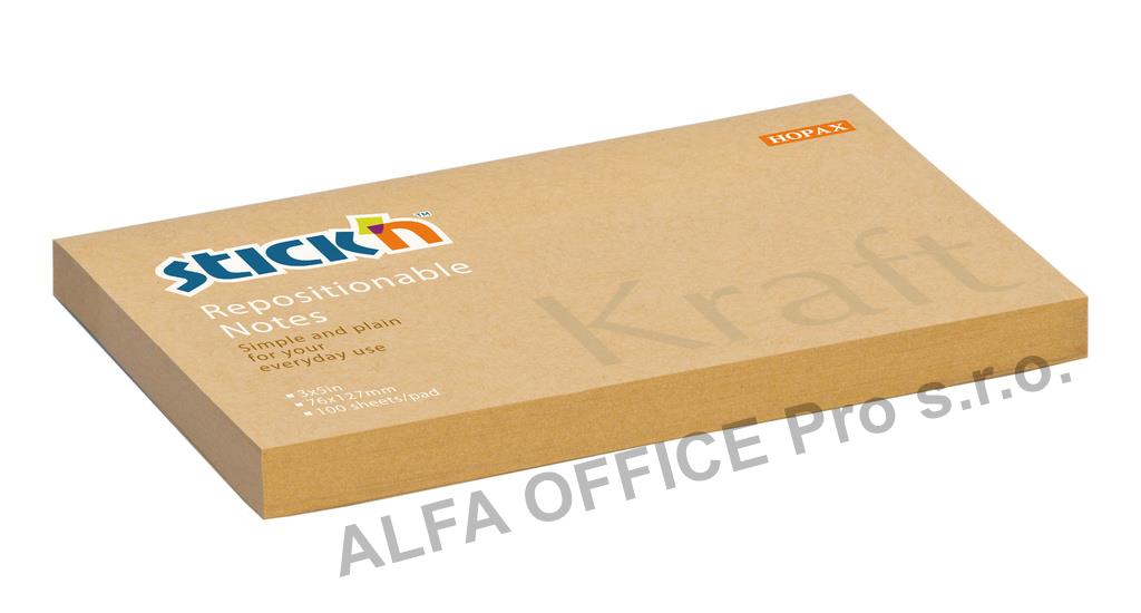 Samolepicí bločky Stick´n by Hopax Kraft Notes - 76 mm x 127 mm / 100 lístků