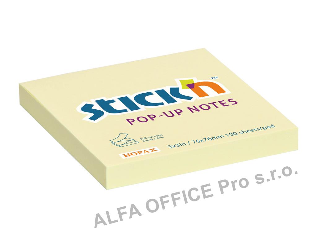 Samolepicí bločky Stick´n by Hopax Z - 76 x 76 mm / 100 lístků / žluté
