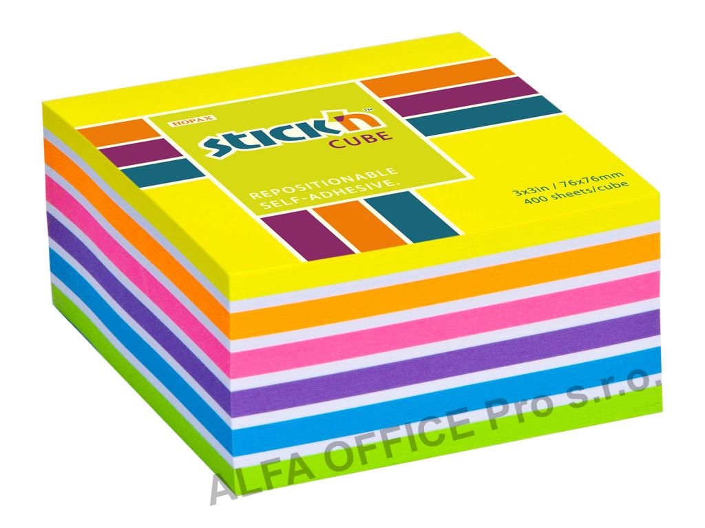 Samolepicí bločky Stick´n by Hopax - 76 x 76 mm / 400 lístků / neon mix žlutá