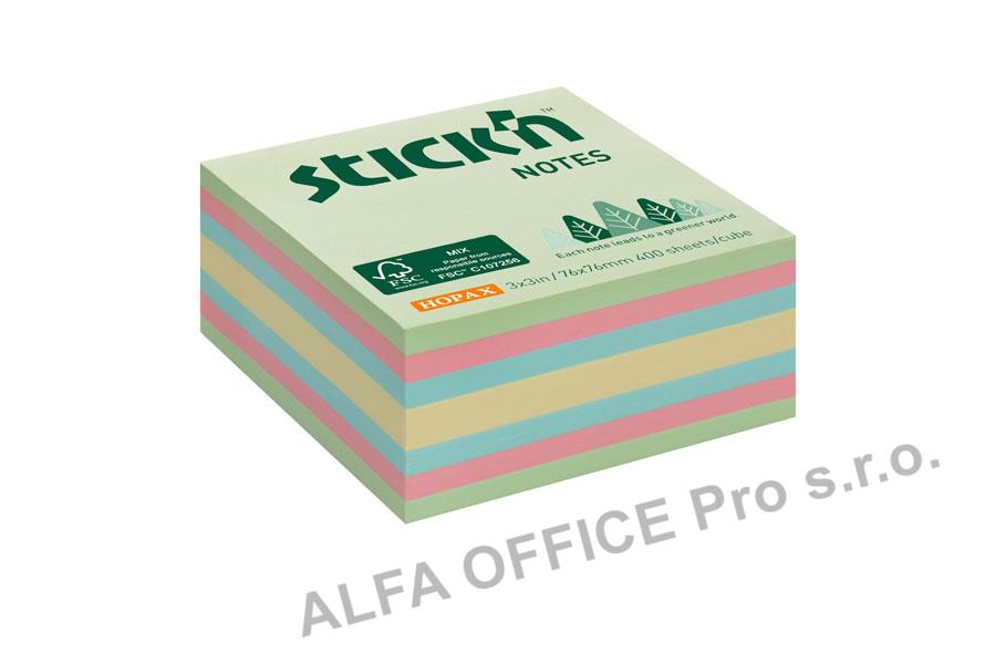 Samolepicí bločky Stick´n by Hopax FSC COC - 76 x 76 mm / 400 lístků / lesní pastelové bar