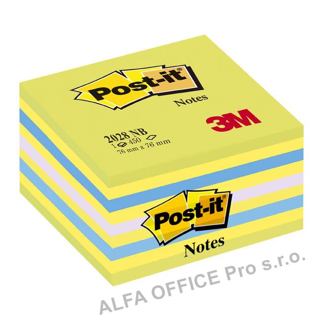 Samolepicí bločky Post-it kostky - zelená, žlutá, modrá, fialová / 450 lístků