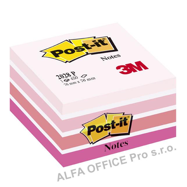 Samolepicí bločky Post-it kostky - růžové odstíny / 450 lístků