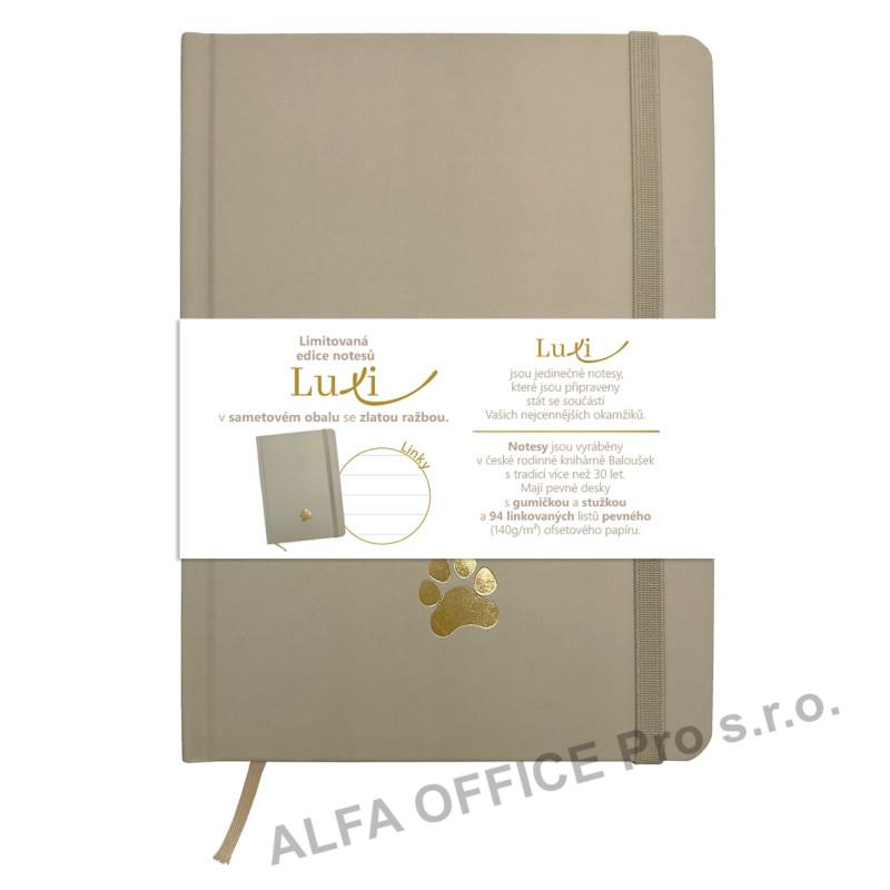 Blok Luxi A5 - linka / 96 listů / moka tlapka