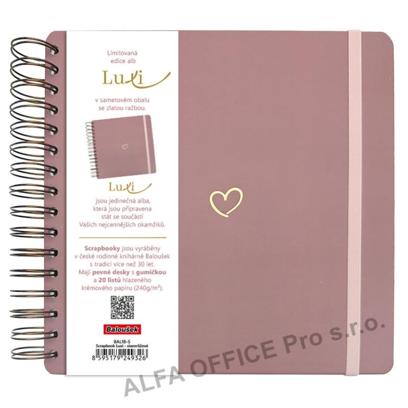 Fotoalbum Luxi - 21 x 21 cm / starorůžová srdce