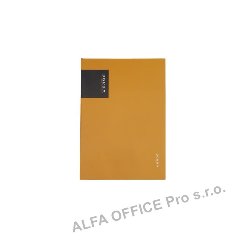 Kniha záznamní VERDE - A5 / linka / 96 listů / hořčice
