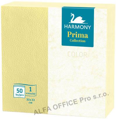 Harmony Color papírové ubrousky žluté 1-vrstvé 33 x 33 cm 50ks