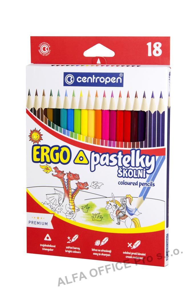 Pastelky Centropen ERGO - 18 barev