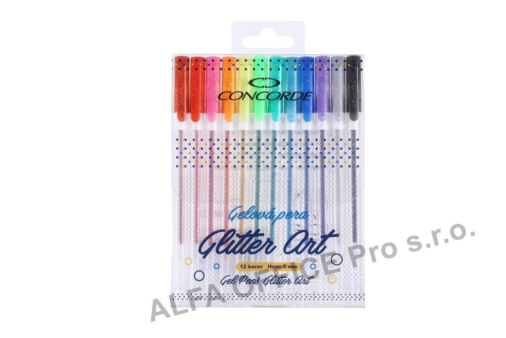Gelová pera CONCORDE Glitter Art - sada 12ks