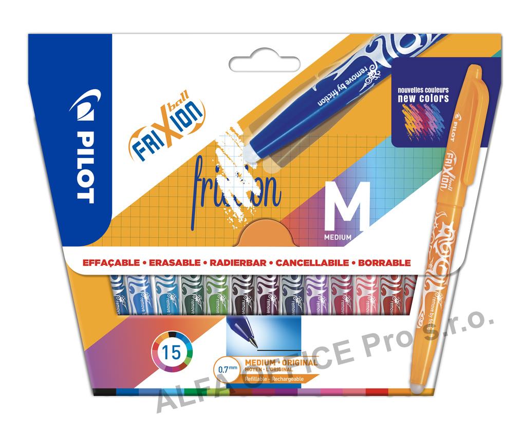 Roller Pilot FriXion Ball 0,7 mm - sada 15 ks / mix barev