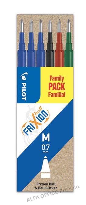 Náplň Pilot FriXion 0,7 - modrá, černá, červená, zelená / 6 ks