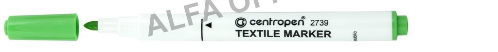 Značkovač Centropen 2739 na textil - žlutozelená