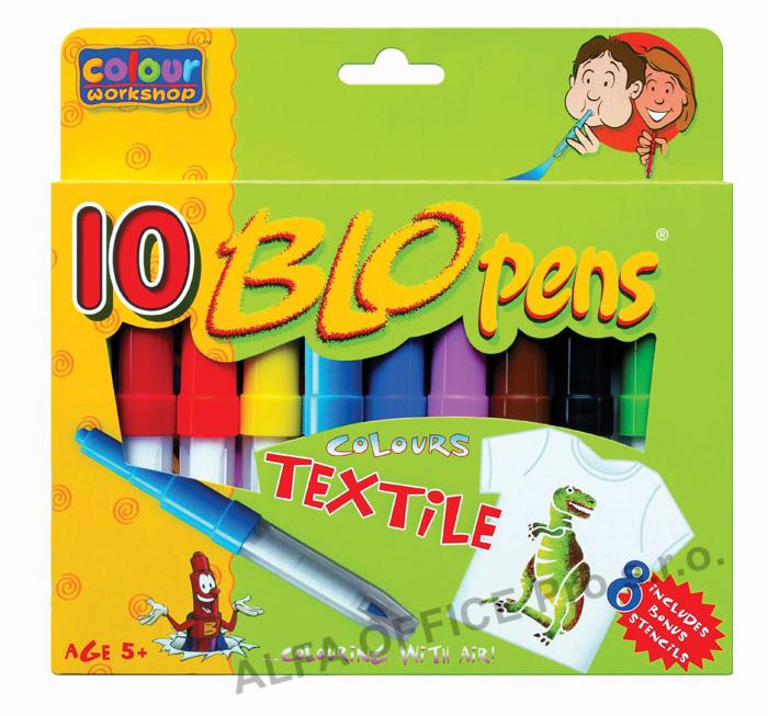 Foukací fixy Centropen AirPens TEXTILE 1539 - na textil / sada 10 ks