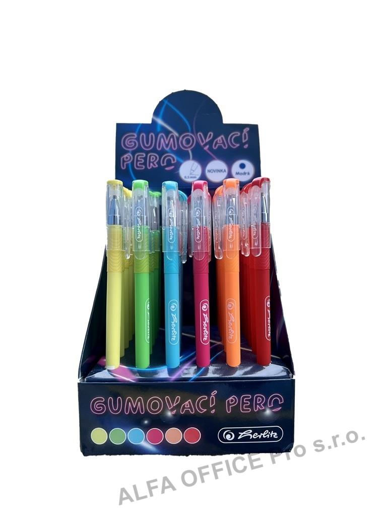 Kuličkové pero gumovací Herlitz - neonový mix