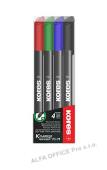 Popisovač Kores K-Marker Permanent - sada 4 ks / kulatý tenký hrot