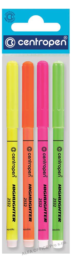 Zvýrazňovač Centropen 2532 / sada 4 ks