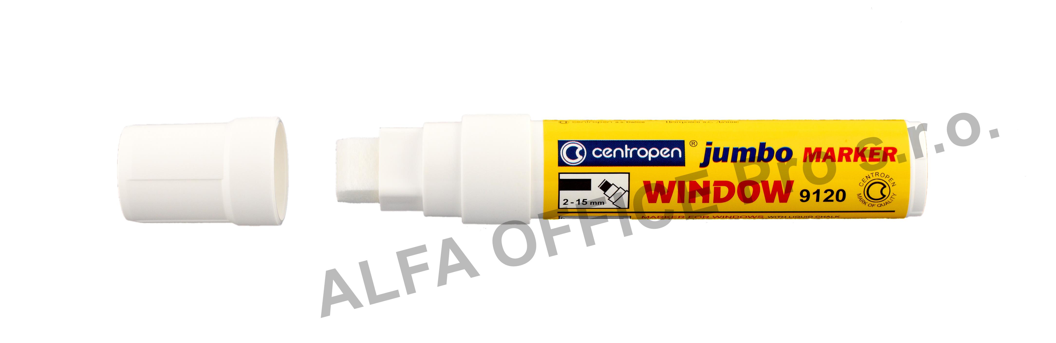 Značkovač Centropen 9120 JUMBO WINDOW - FLUO bílá