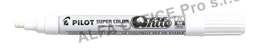 Popisovač Pilot Super Color - bílá / M / 2 mm