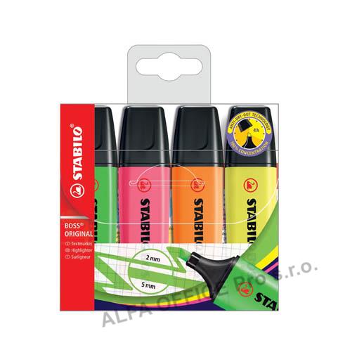 Zvýrazňovač STABILO® BOSS ORIGINAL / sada 4 ks