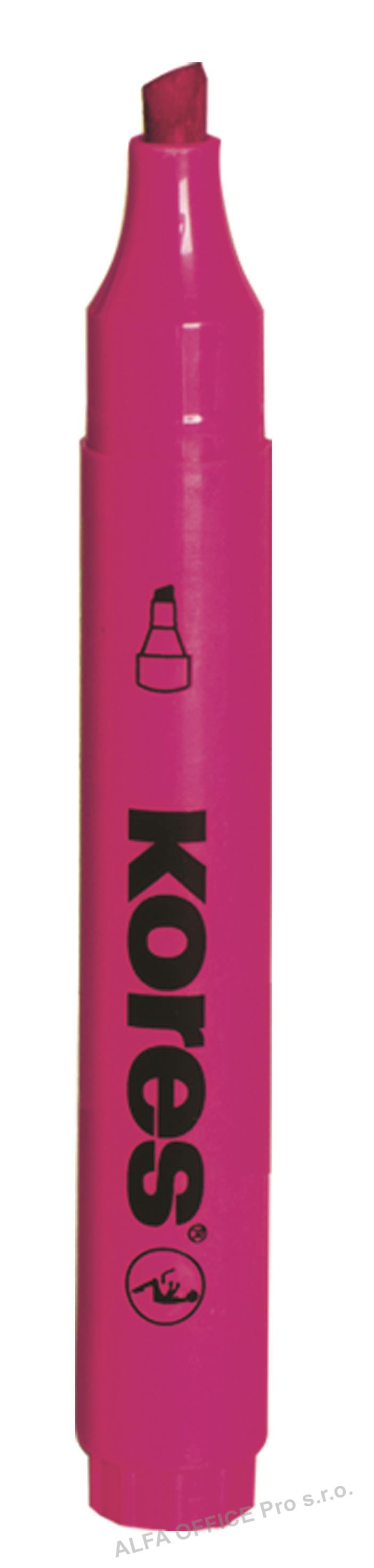 Zvýrazňovač Kores High Liner PLUS / růžová