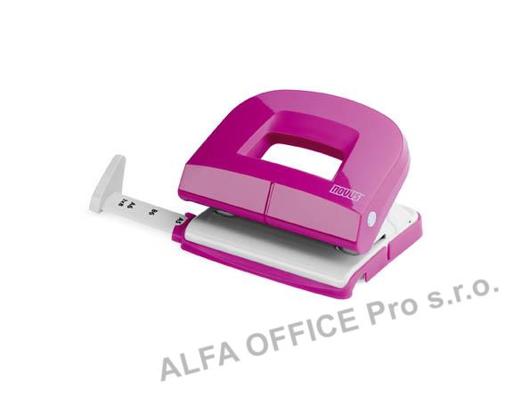 Kancelářský děrovač Novus E 216 / růžová - 16 listů