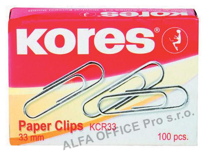 Dopisní spony Kores - 33 mm I 100 ks