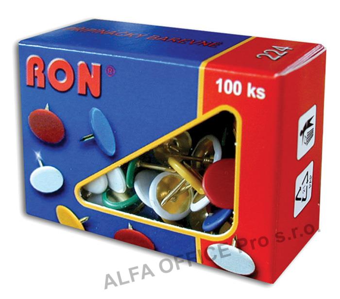Připínáčky barevné RON - 100 ks / barevný mix